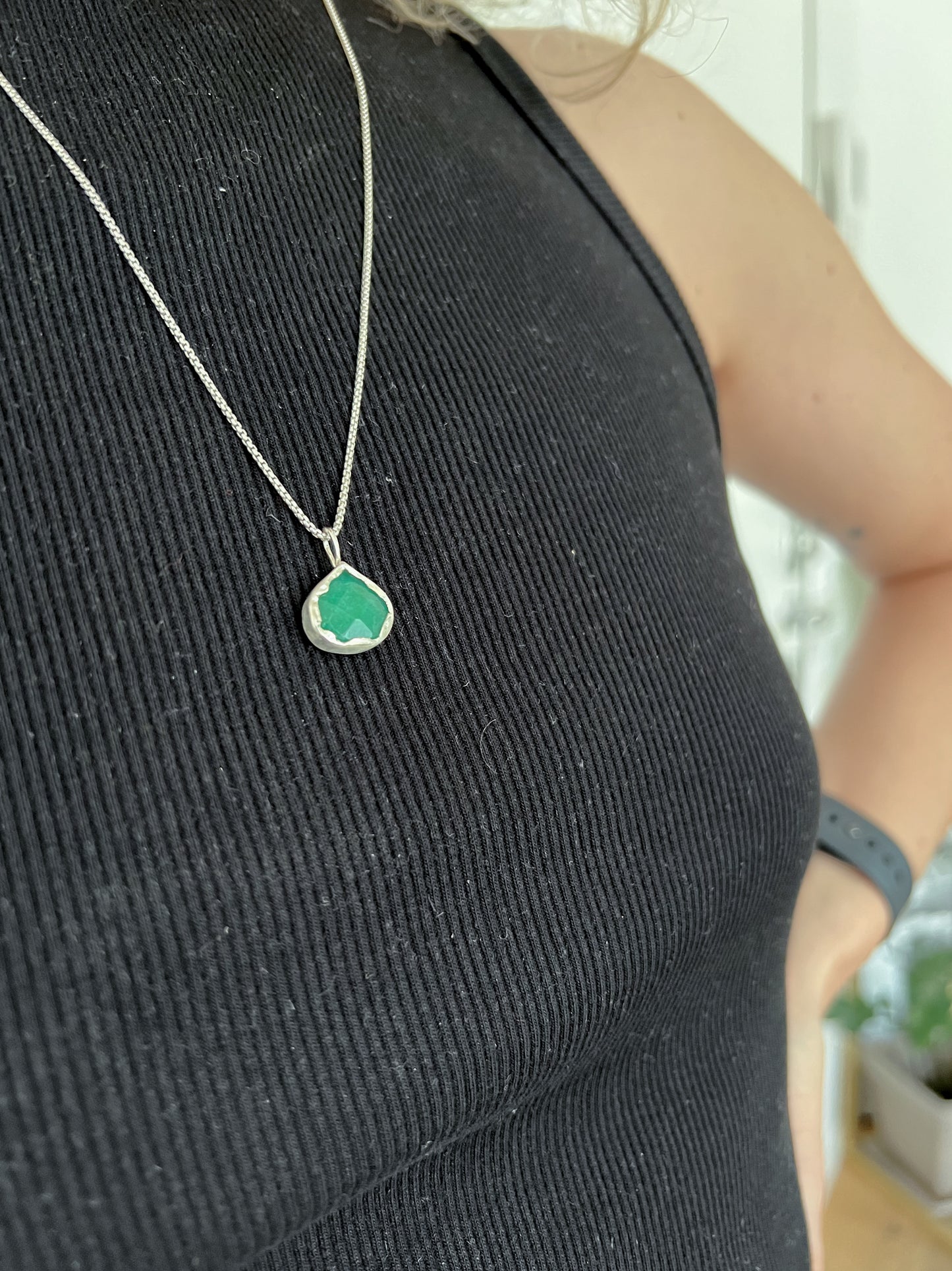 Collana GOCCIA GIADA VERDE