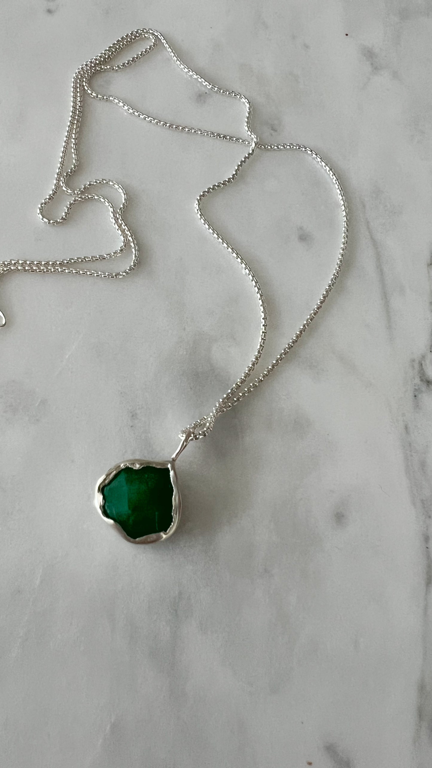 Collana GOCCIA GIADA VERDE