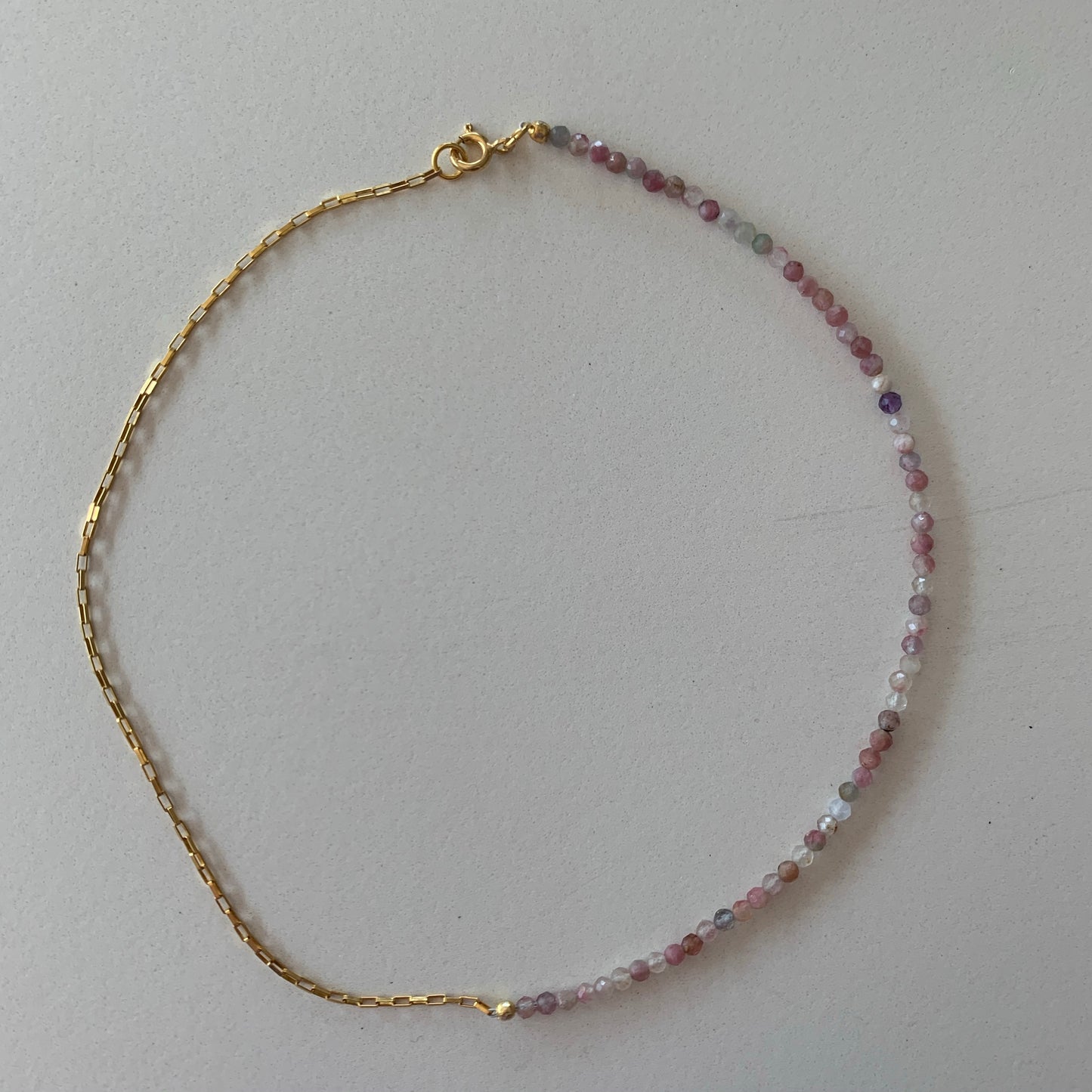 Collanina choker tormalina rosa