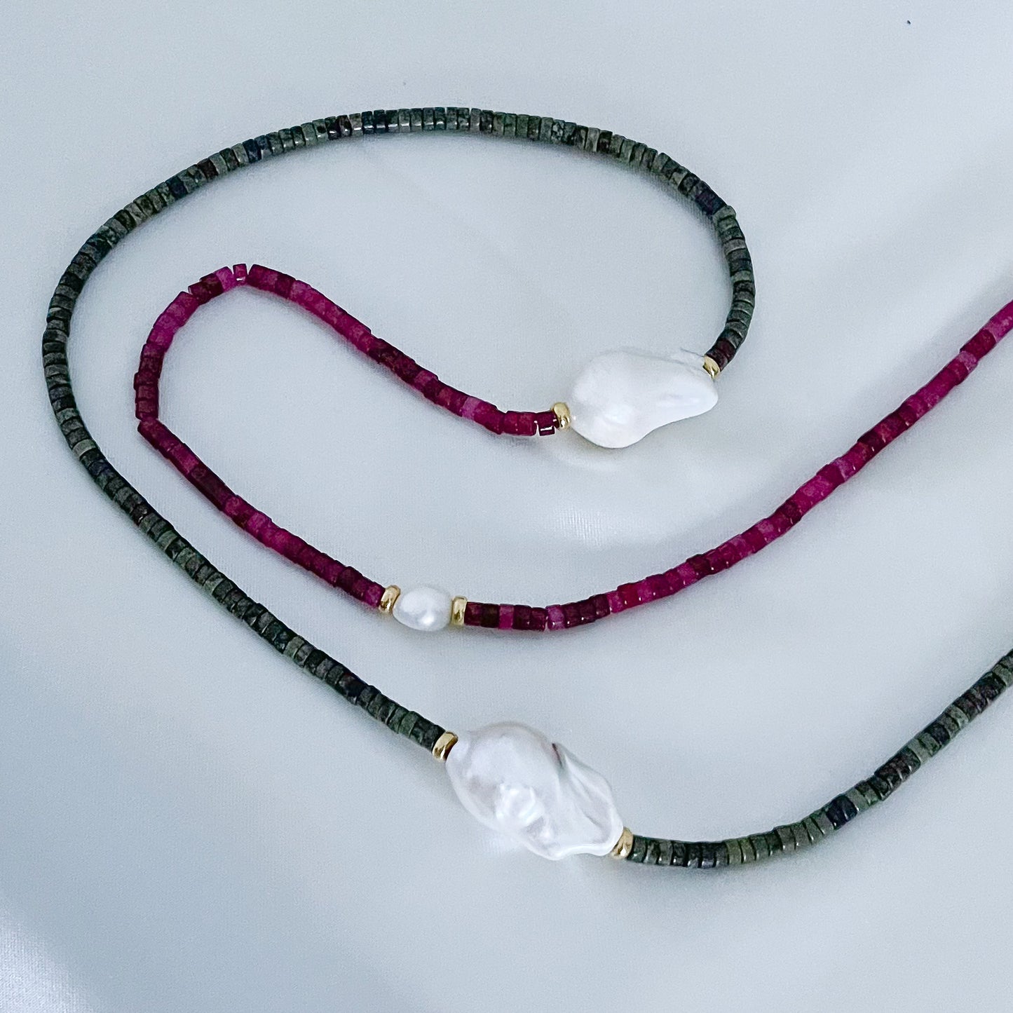 Collana Big perla VINACCIA/VERDE MILITARE