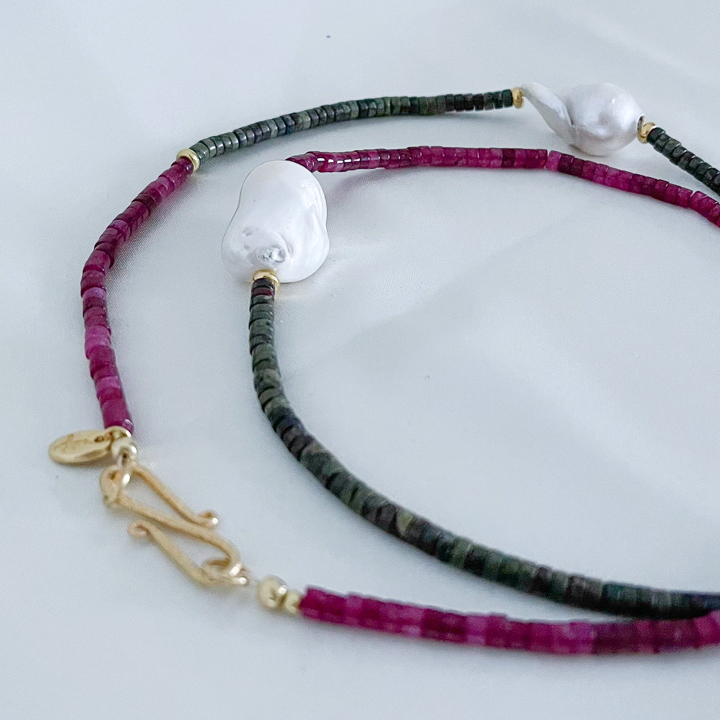 Collana Big perla VINACCIA/VERDE MILITARE