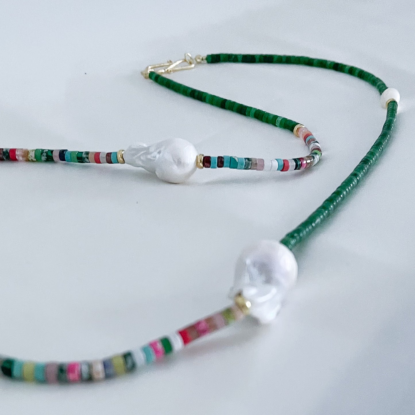 Collana Big perla VERDE/MULTICOLOR