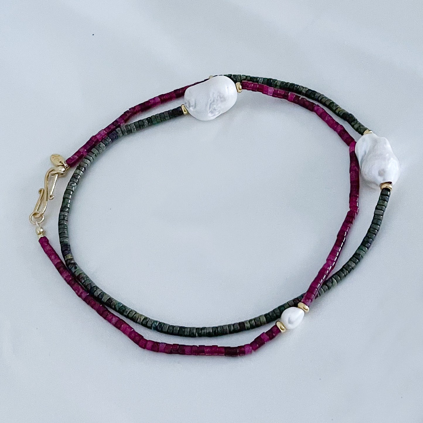 Collana Big perla VINACCIA/VERDE MILITARE