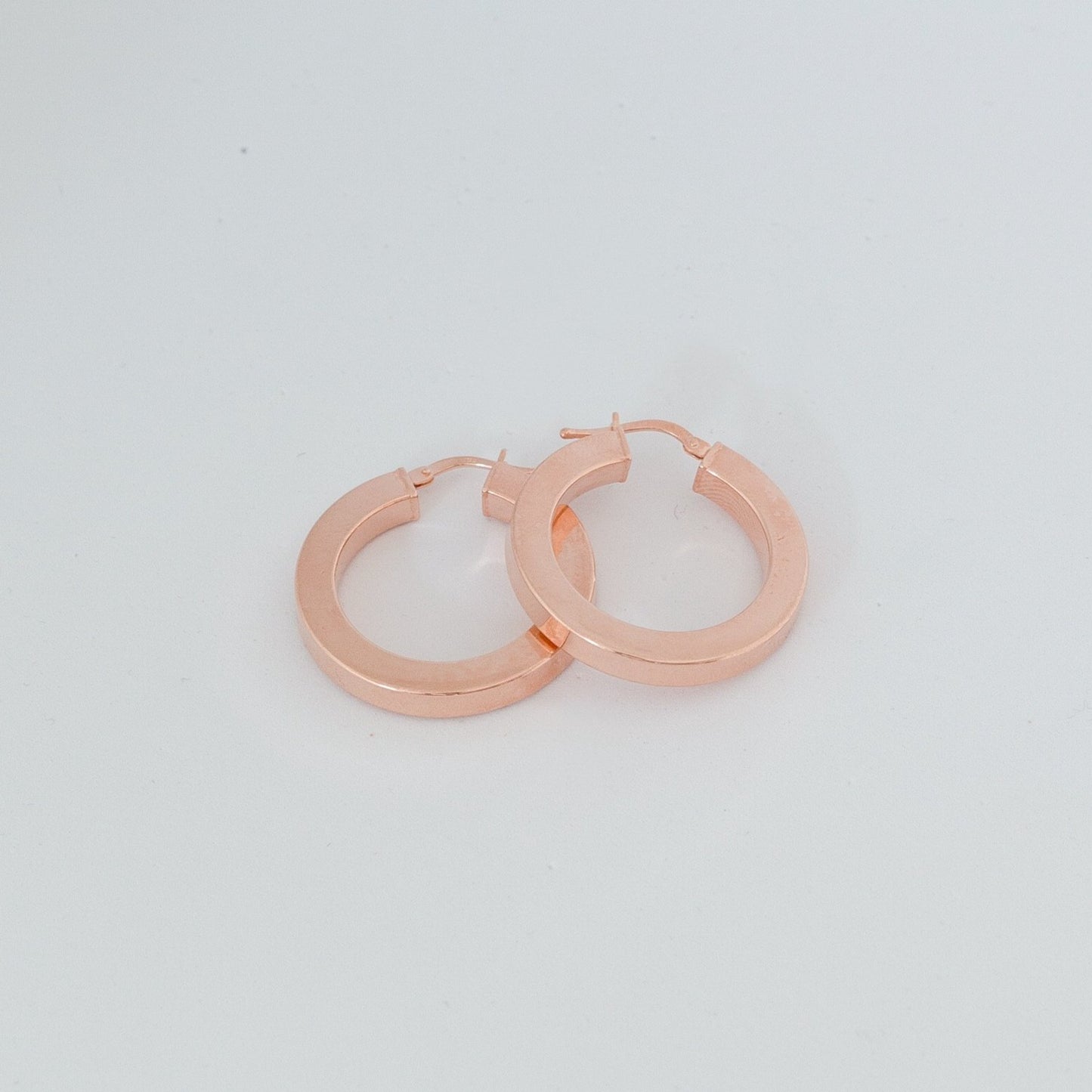 Orecchini cerchio PINK GOLD quadrato