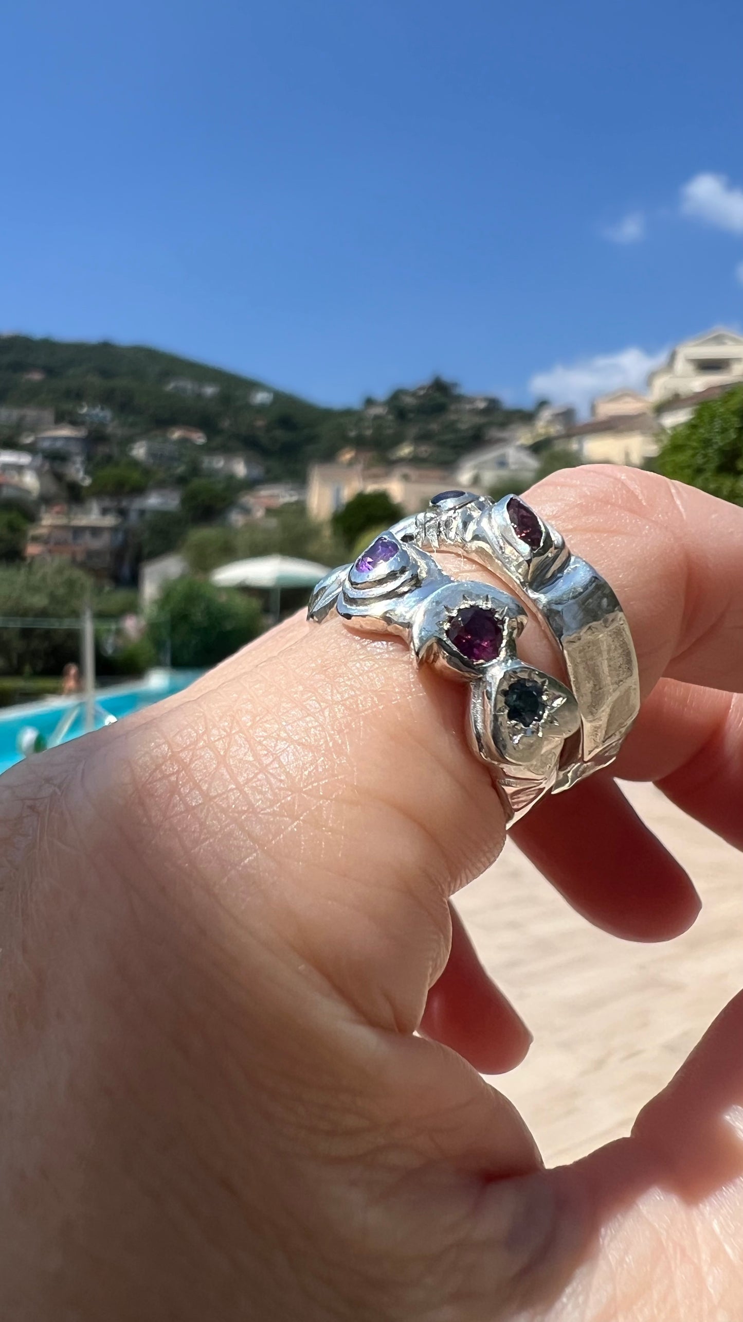 ESCULTORICA - Anello scultura 5 pietre