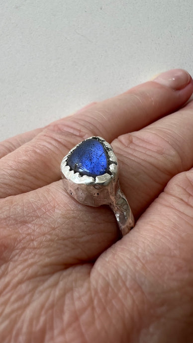 Anello BLU labradorite