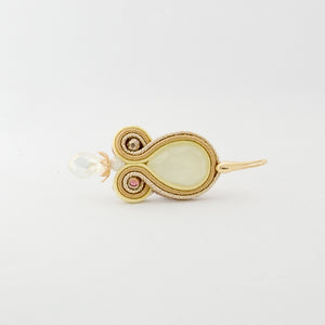 EDEF. Orecchini con monachella YELLW BRIDE. Cristallo Swarovski, cristalli, soutache, monachella argento 925.