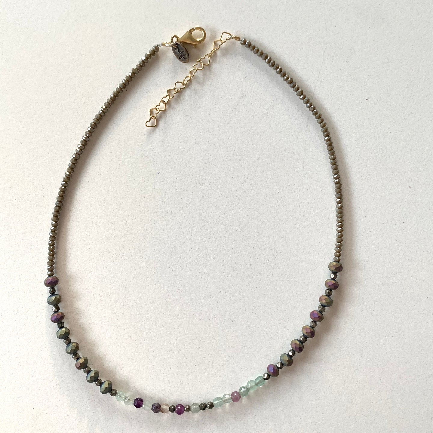 Collanina - FLUORITE - chiusura SILVER