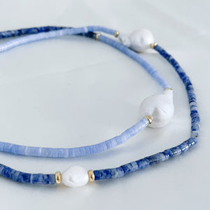 Collana Big perla AZZURRA/BLU