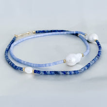 Carica l&#39;immagine nel visualizzatore di Gallery, Collana Big perla AZZURRA/BLU