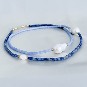 Collana Big perla AZZURRA/BLU