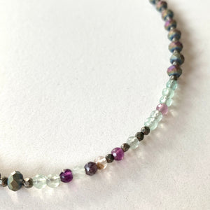 Collanina - FLUORITE - chiusura SILVER