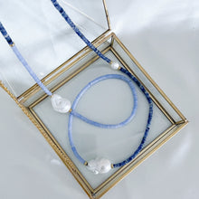 Carica l&#39;immagine nel visualizzatore di Gallery, Collana Big perla AZZURRA/BLU