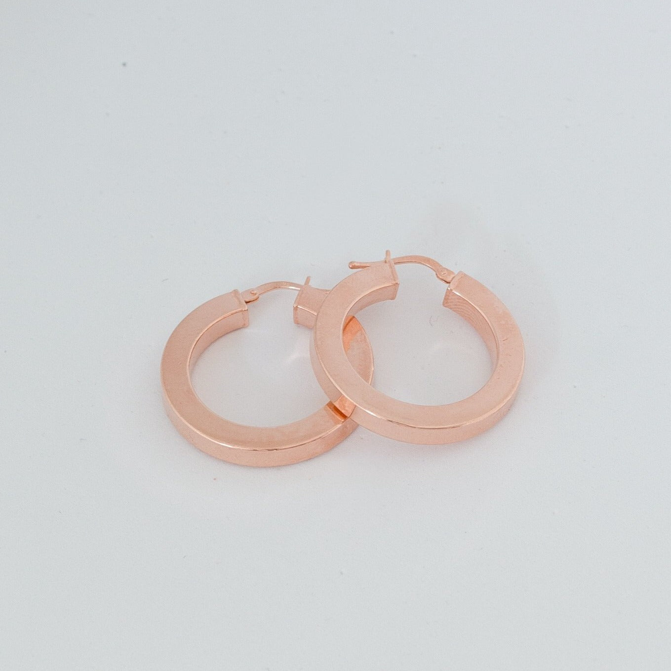 Orecchini cerchio PINK GOLD quadrato