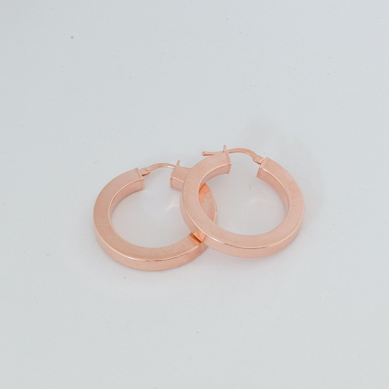 Orecchini cerchio PINK GOLD quadrato