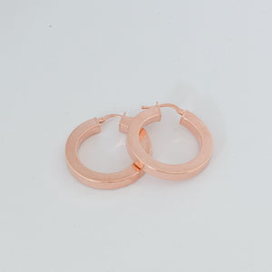 Orecchini cerchio PINK GOLD quadrato