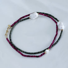 Carica l&#39;immagine nel visualizzatore di Gallery, Collana Big perla VINACCIA/VERDE MILITARE