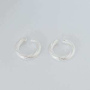 Orecchini cerchio TWIST SILVER