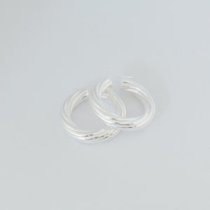 Orecchini cerchio TWIST SILVER