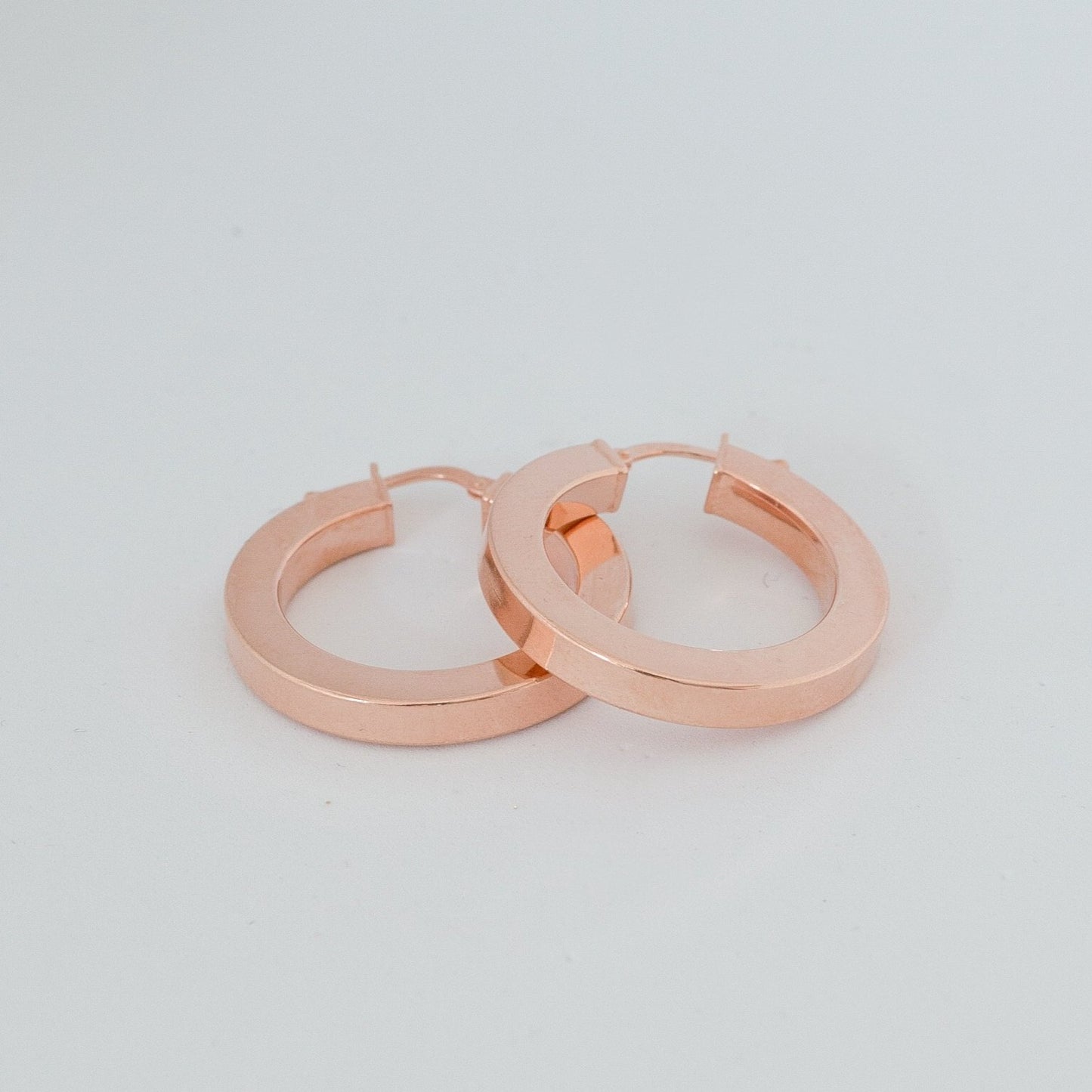 Orecchini cerchio PINK GOLD quadrato