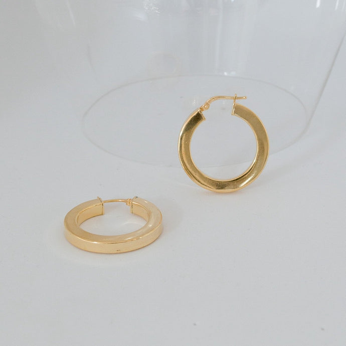 Orecchini cerchio GOLD quadrato
